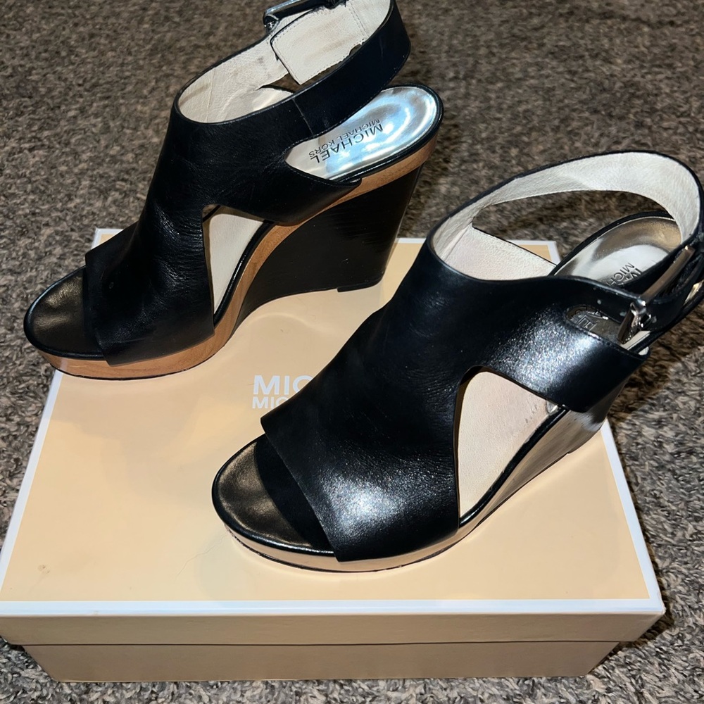 Michael Kors Black Women's Wedge Sandals
